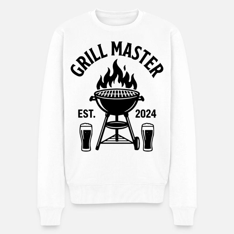 GRILL MASTER EST 2024 Grillmeister - Pull Premium bio Homme - blanc