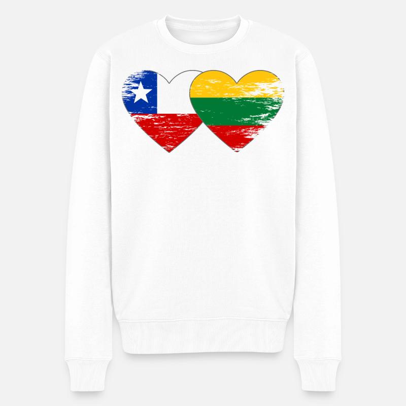 Chile_Estland_Flagge_Herz_used - Pull Premium bio Homme - blanc