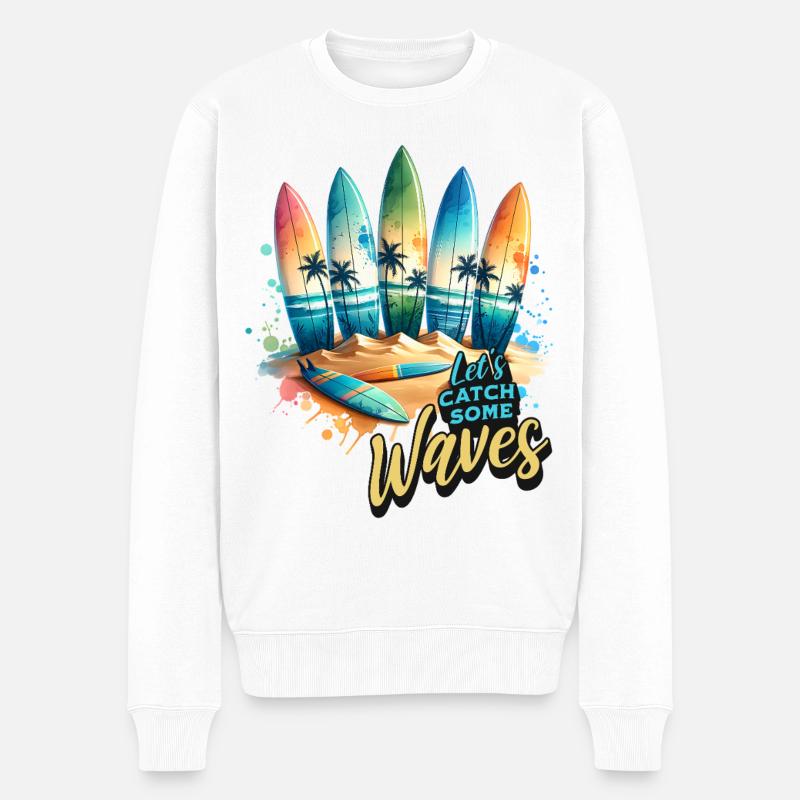 Prenons quelques vagues - Pull Premium bio Homme - blanc