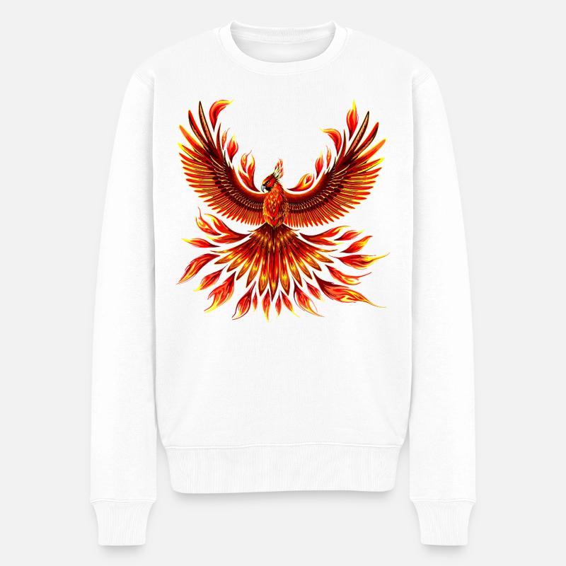 Oiseau de Feu Phénix - Pull Premium bio Homme - blanc