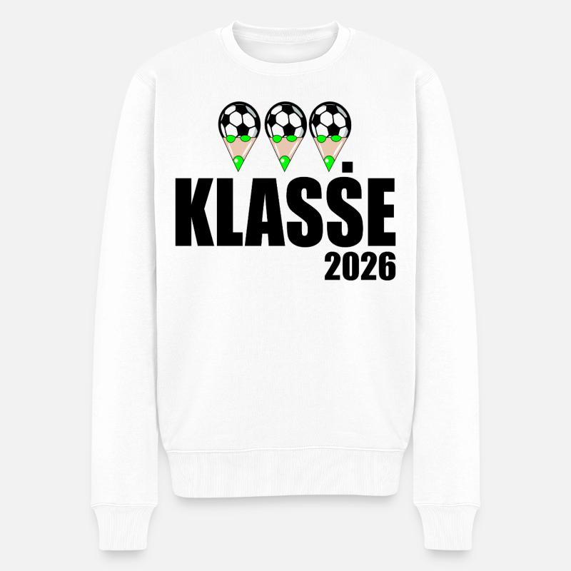 Fußball 3. Klasse 2026 - Männer Premium Bio Pullover - Weiß