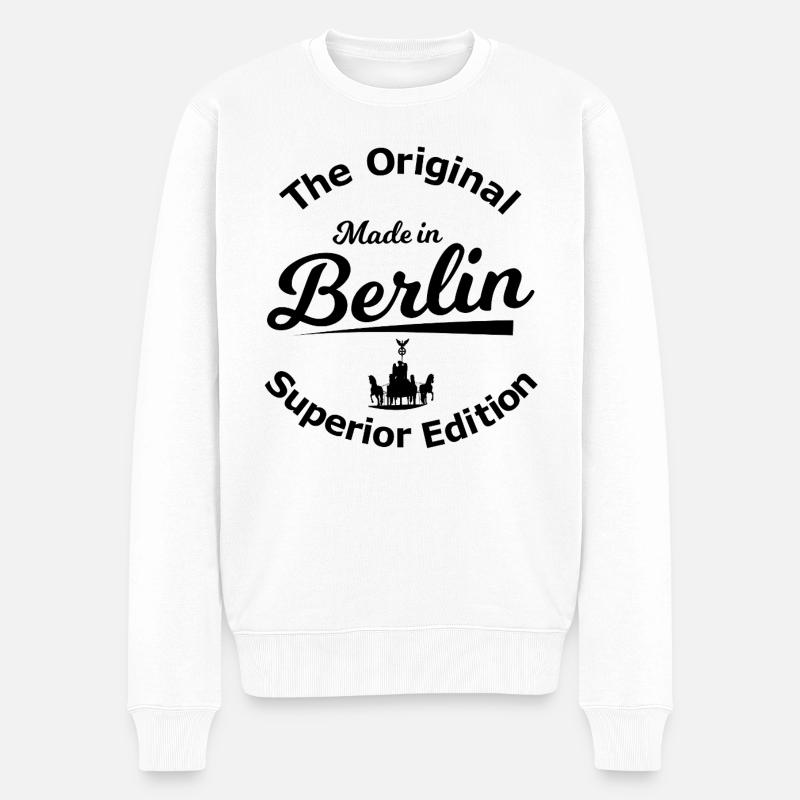 Zuhause in Berlin - Männer Premium Bio Pullover - Weiß