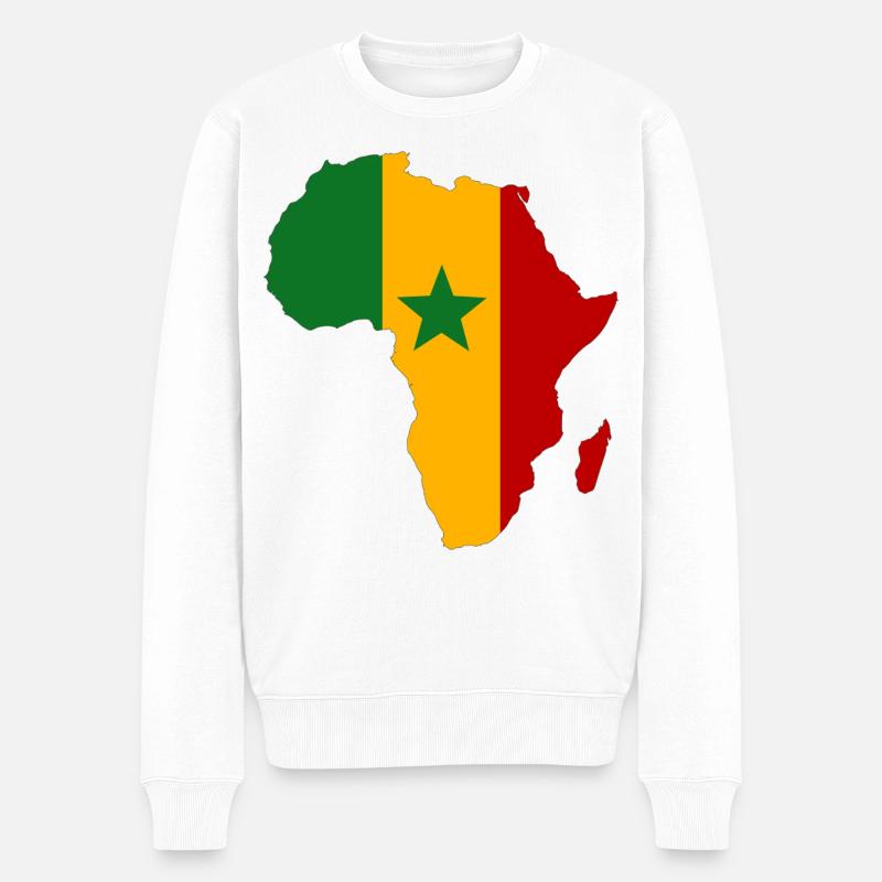 Senegal_Flagge_Afrika - Männer Premium Bio Pullover - Weiß