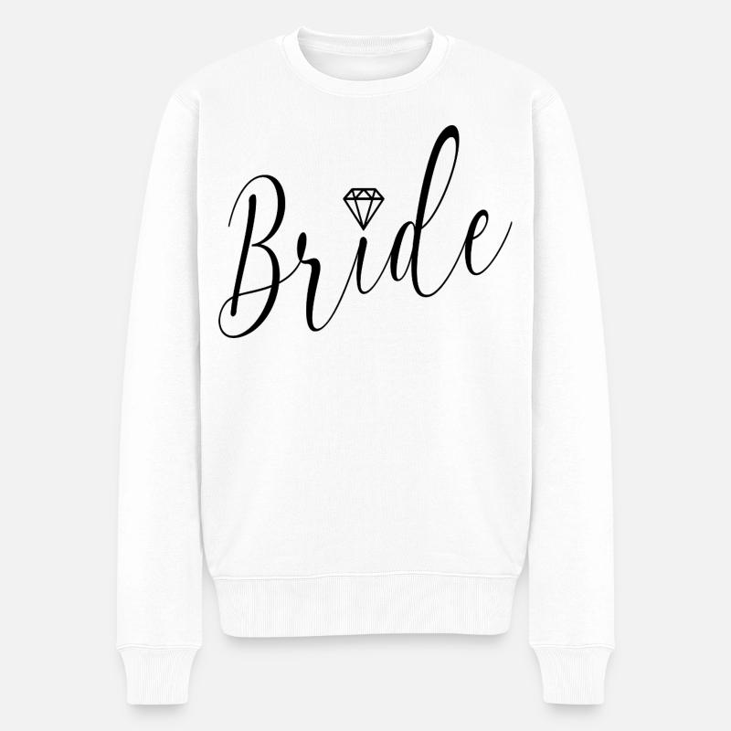 Hochzeitsbraut-Diamant - Männer Premium Bio Pullover - Weiß