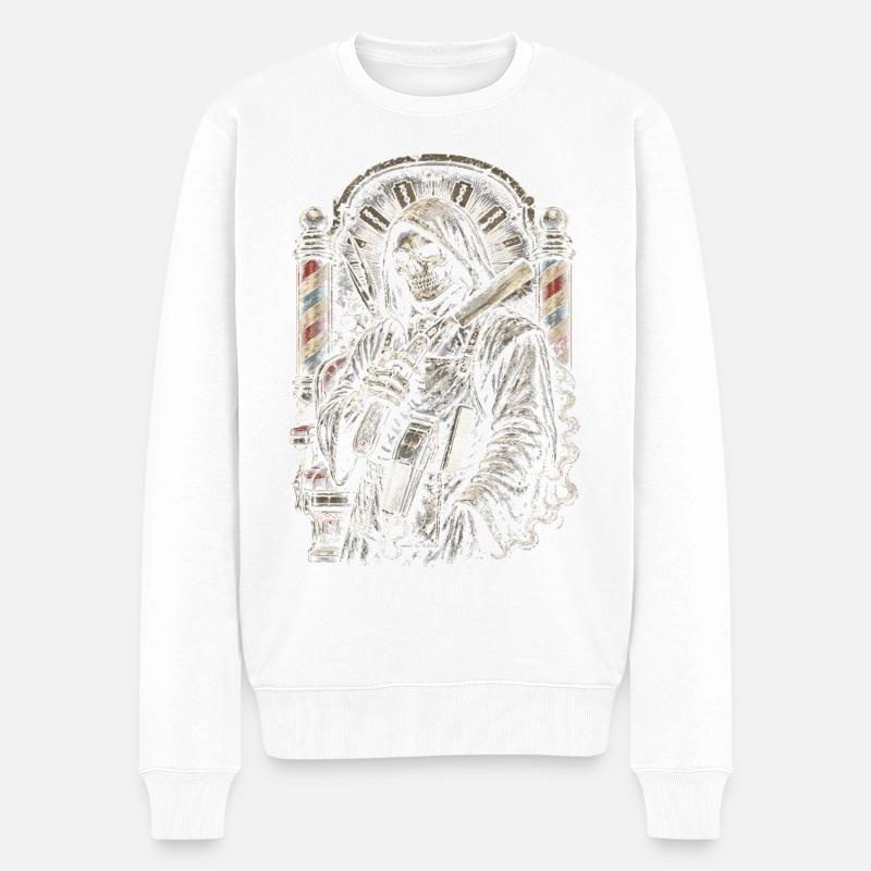 Barber Barbier - Männer Premium Bio Pullover - Weiß