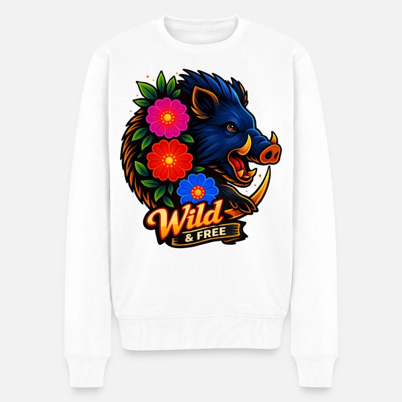 Fleurs sauvages : sauvages et gratuites - Pull Premium bio Homme - blanc