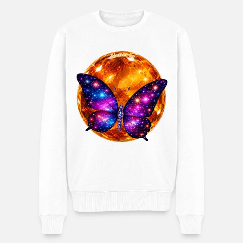 Venerta – Papillon Cosmique du Monde Solaire - Pull Premium bio Homme - blanc