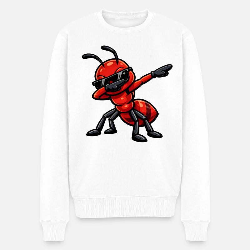 Dabbing Ameise - Männer Premium Bio Pullover - Weiß
