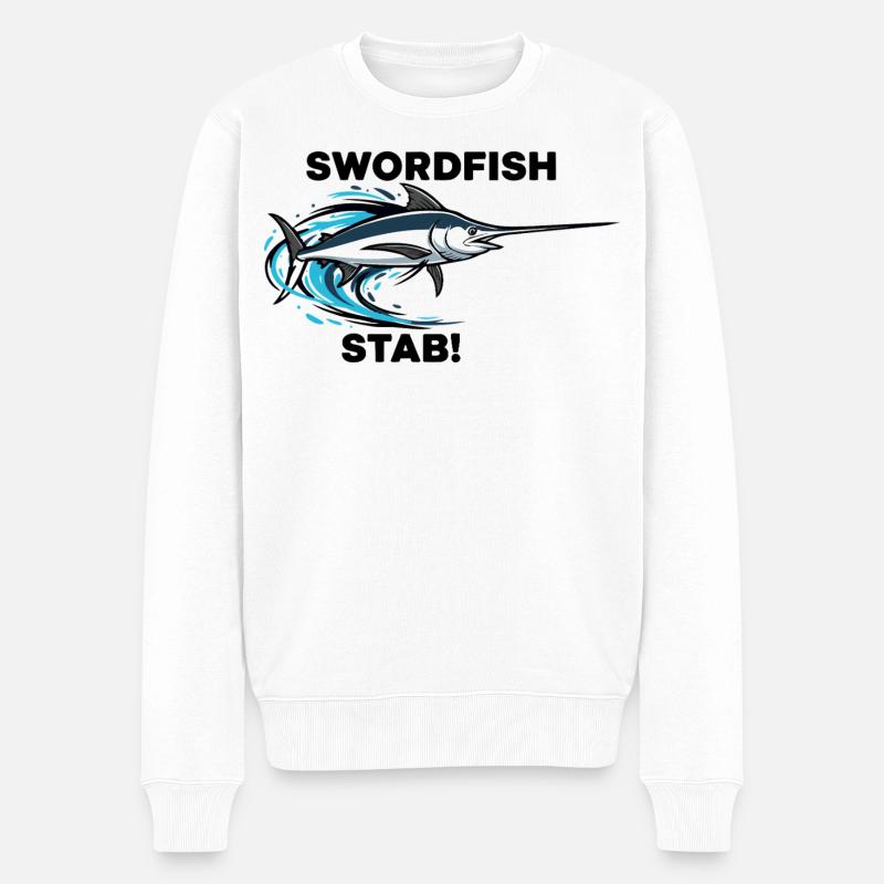 Espadon Stab Épée Mer Swordfish - Pull Premium bio Homme - blanc