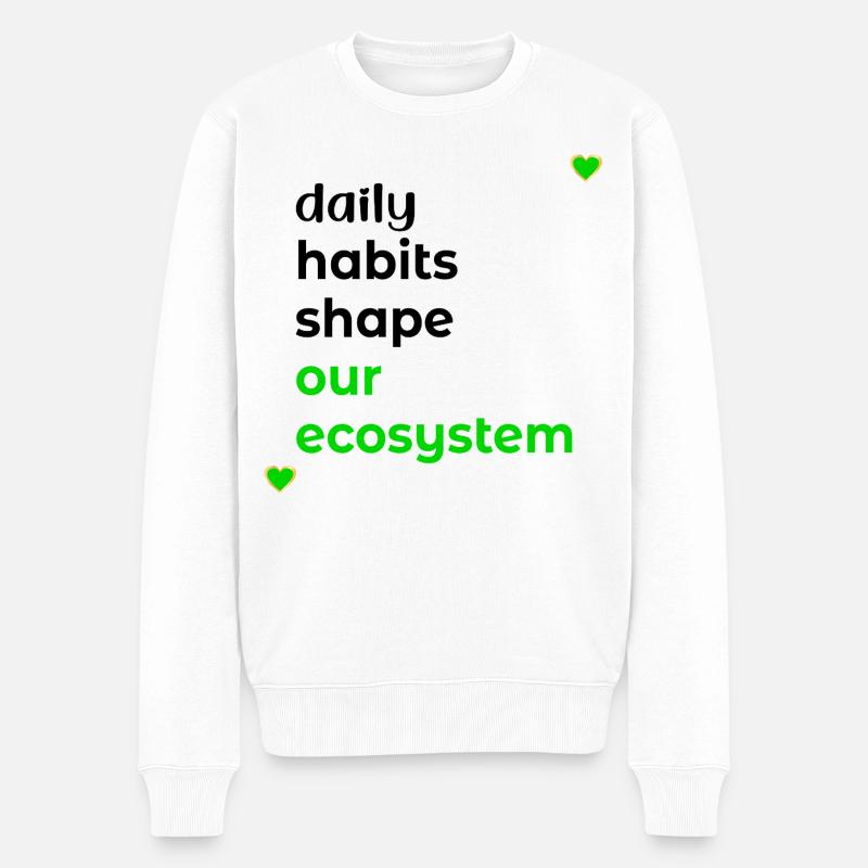 TÄGLICHE GEWOHNHEITEN DES ÖKOSYSTEMS - Männer Premium Bio Pullover - Weiß
