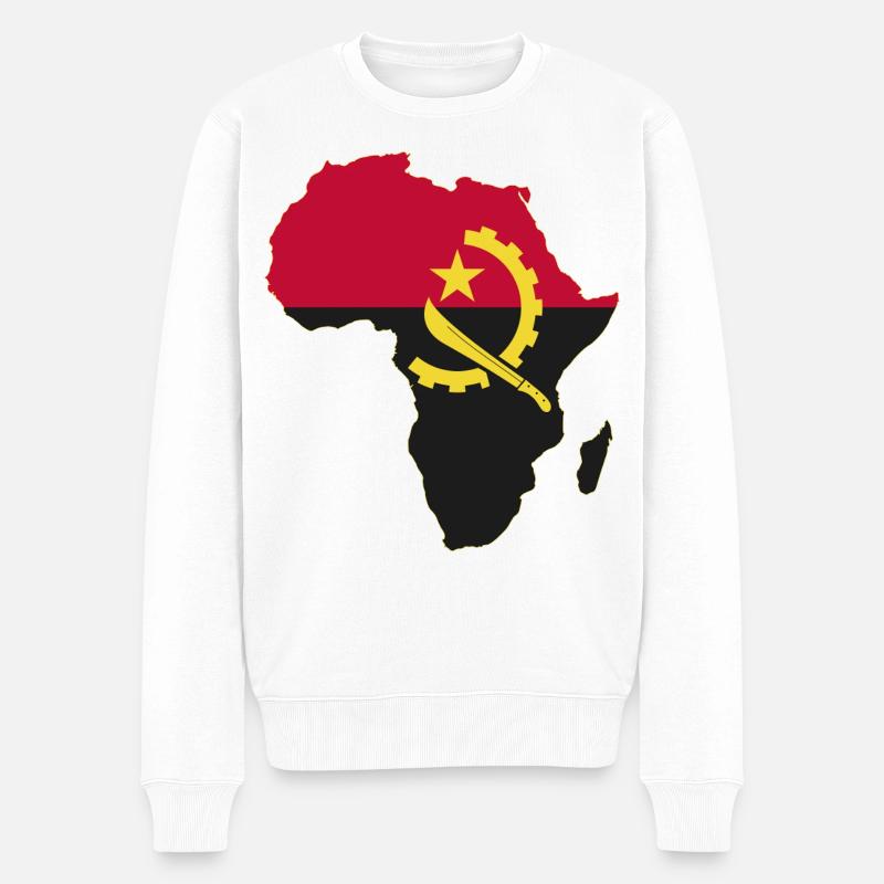 Drapeau angolais : Afrique utilisée - Pull Premium bio Homme - blanc