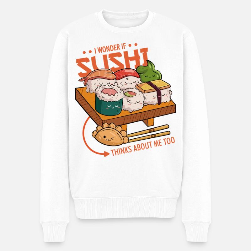 Sushi-Freunde - Männer Premium Bio Pullover - Weiß