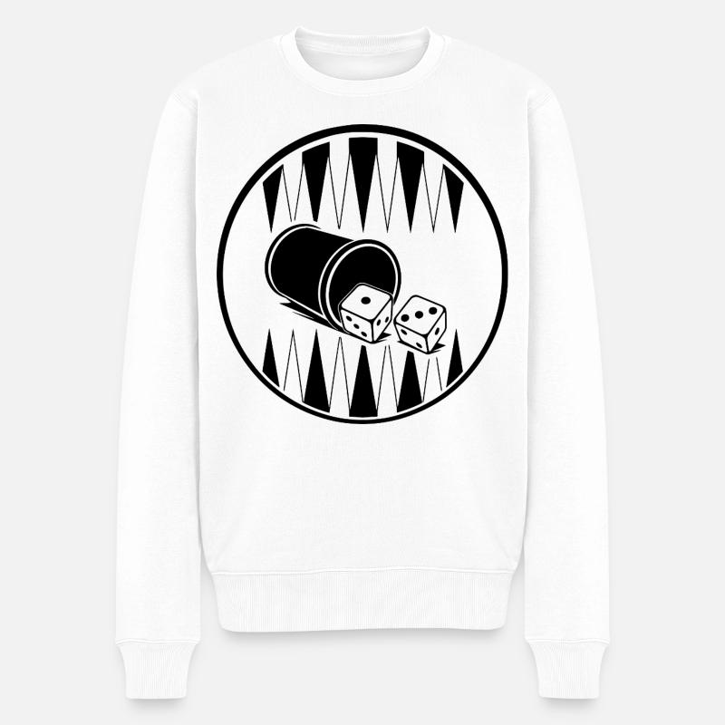 Backgammon | Board Game | Gift - Men's Premium Organic Jumper - white