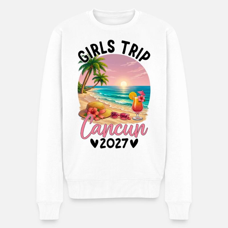Girls Trip Cancun 2027 - Männer Premium Bio Pullover - Weiß