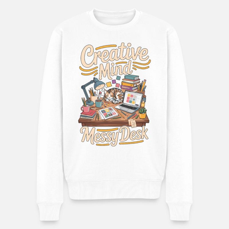 Graphic Designer Creative Mind Visual Designer - Pull Premium bio Homme - blanc