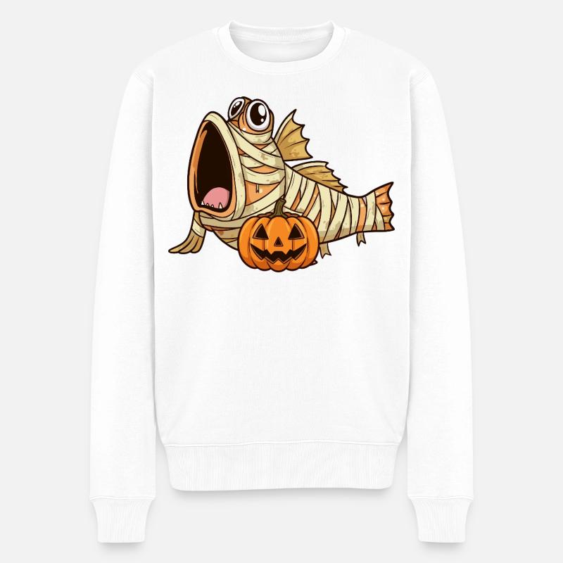Halloween Schlammspringer - Männer Premium Bio Pullover - Weiß