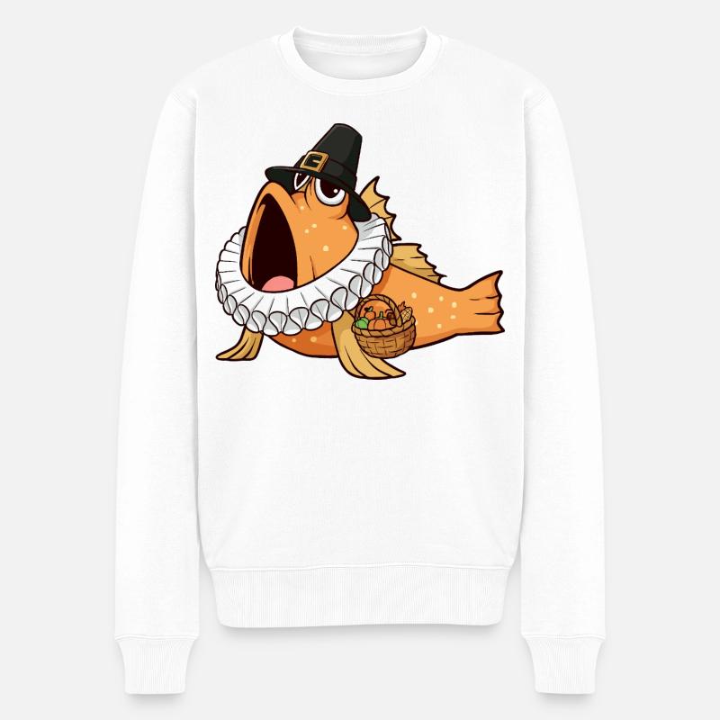 Kawaii Schlammspringer – Thanksgiving - Männer Premium Bio Pullover - Weiß