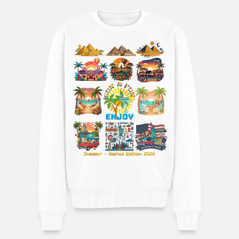 Sommer Urlaub – Limited Edition 2026 - Männer Premium Bio Pullover - Weiß