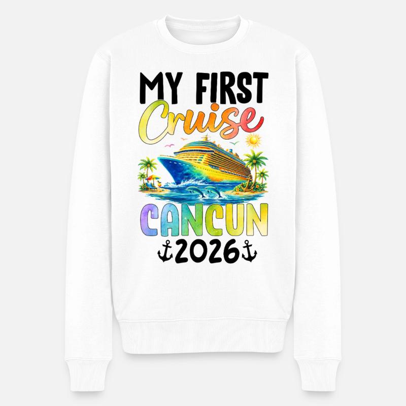 My First Cruise Cancun 2026 - Männer Premium Bio Pullover - Weiß