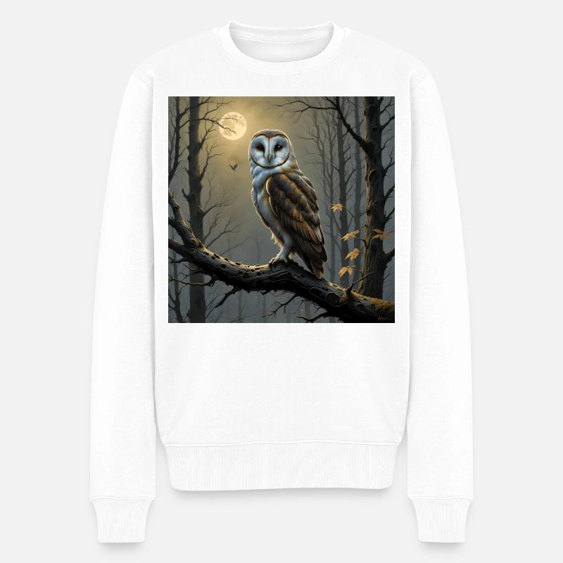majestätische Schleiereule Schleiereule - Männer Premium Bio Pullover - Weiß