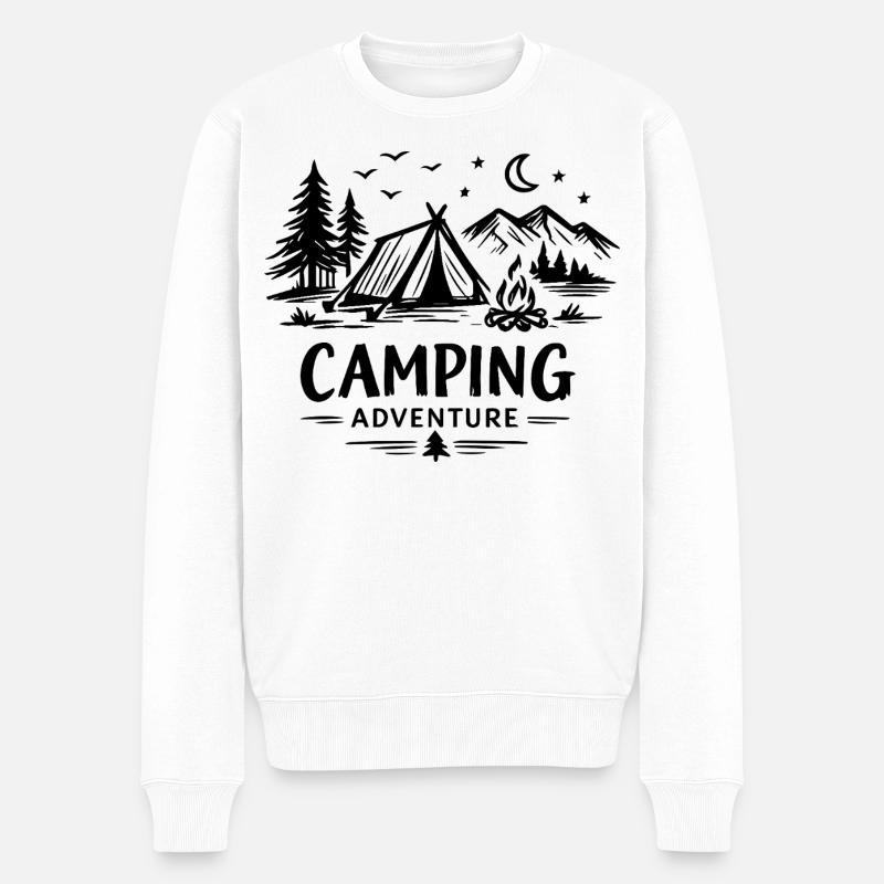 Camping Aventure - Pull Premium bio Homme - blanc