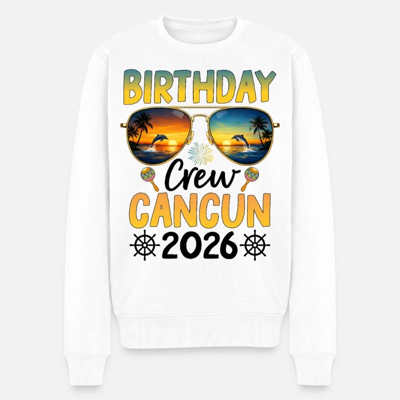 Équipe d’anniversaire Cancún 2026 - Pull Premium bio Homme - blanc