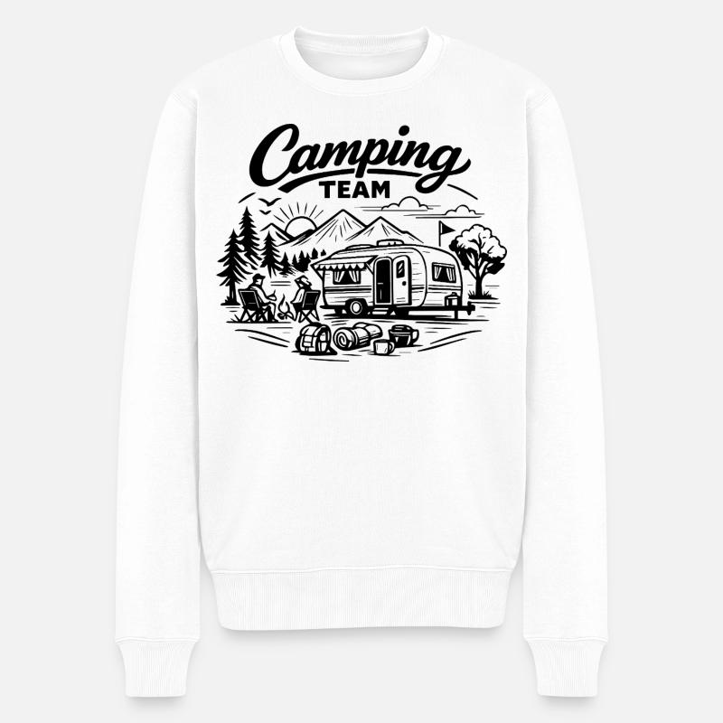 Camping Team Wagon - Pull Premium bio Homme - blanc