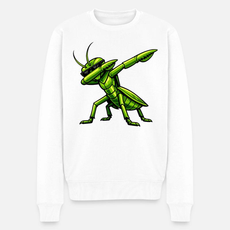 Tamponnement de la mante religieuse - Pull Premium bio Homme - blanc