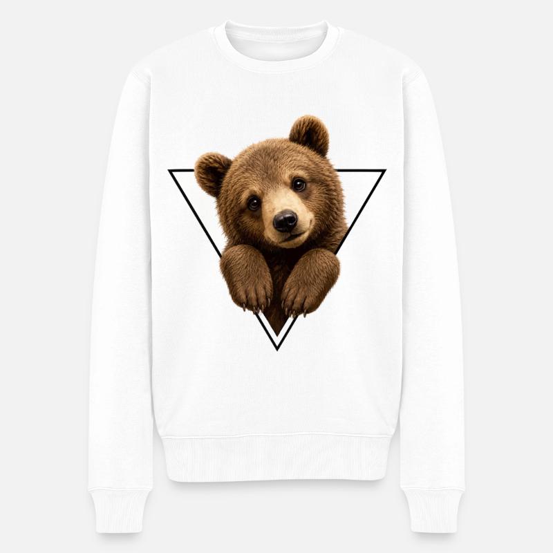 Ourson en triangle - Pull Premium bio Homme - blanc