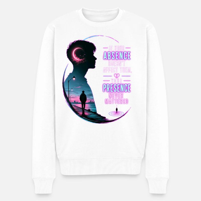 Absence Néon : Présence Élevée - Pull Premium bio Homme - blanc