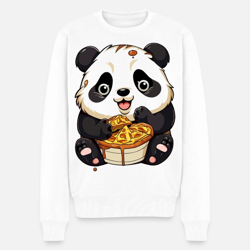 Panda câlin avec gaufre - Pull Premium bio Homme - blanc