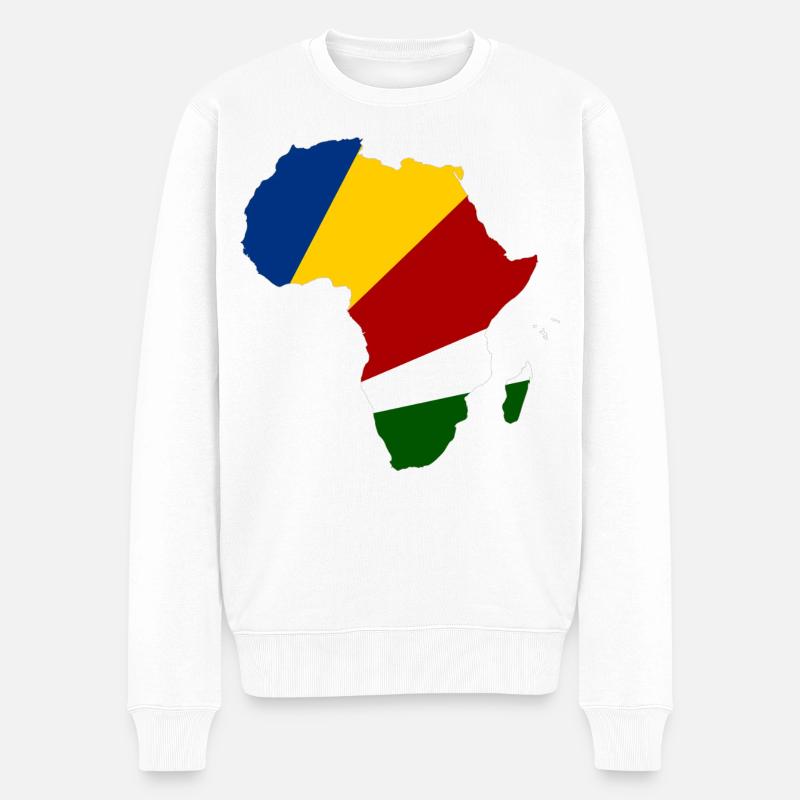 Seychellen_Flagge_Afrika - Männer Premium Bio Pullover - Weiß