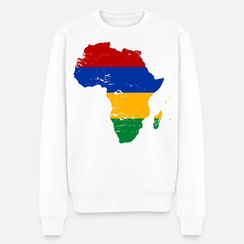Drapeau Maurice Afrique - Pull Premium bio Homme - blanc
