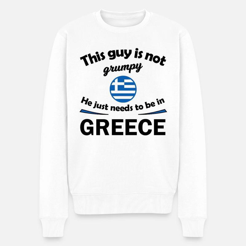 Griechenland Fans - Männer Premium Bio Pullover - Weiß
