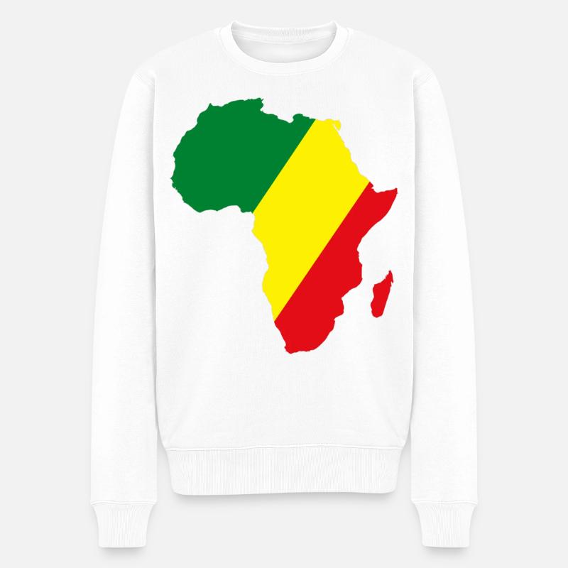 Kongo_Flagge_Afrika - Männer Premium Bio Pullover - Weiß