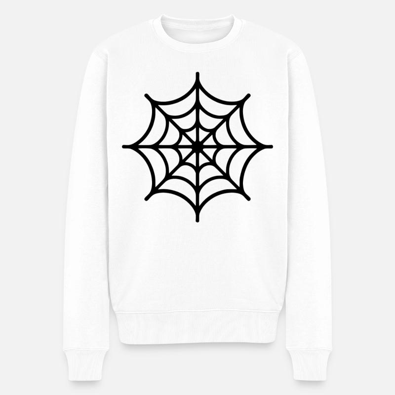 Spinnennetz Spinne - Männer Premium Bio Pullover - Weiß