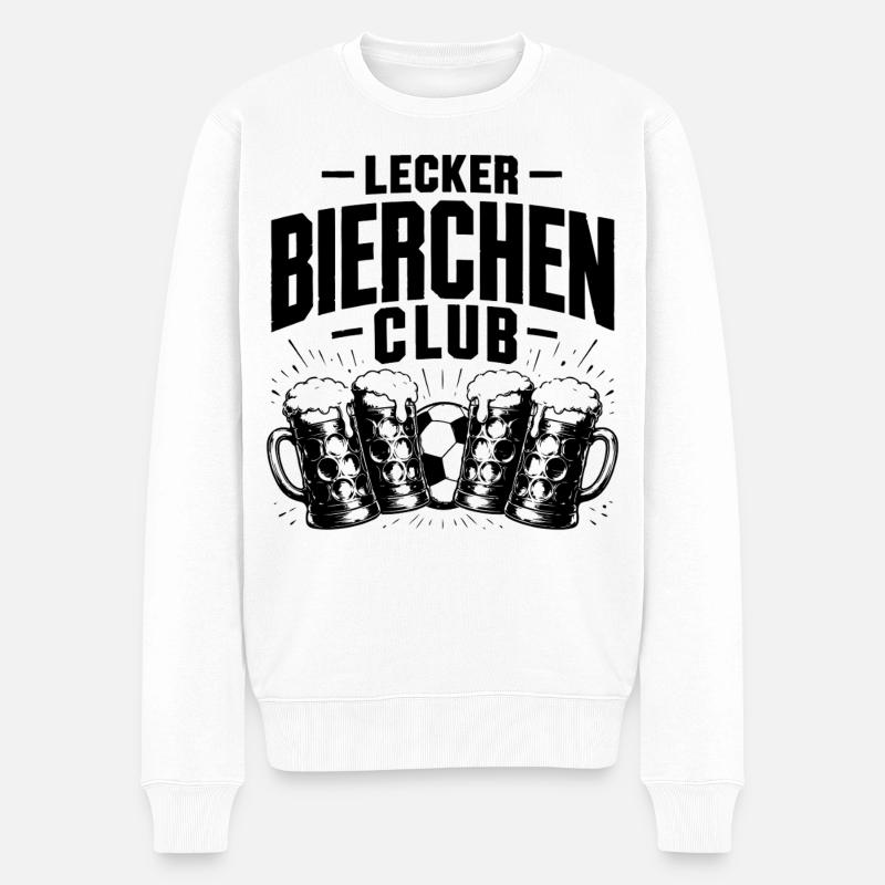 Lecker Bierchen Club Fußball & Bier - Männer Premium Bio Pullover - Weiß