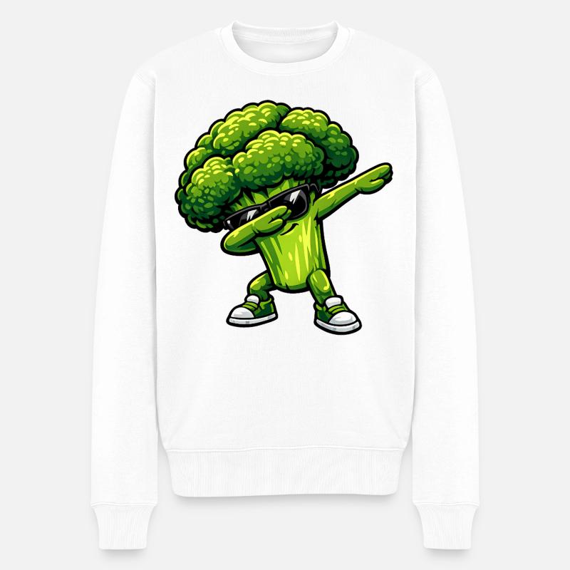 Tamponnement du brocoli - Pull Premium bio Homme - blanc