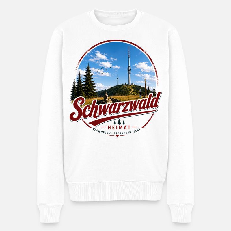 Schwarzwald Heimat Layout - Männer Premium Bio Pullover - Weiß