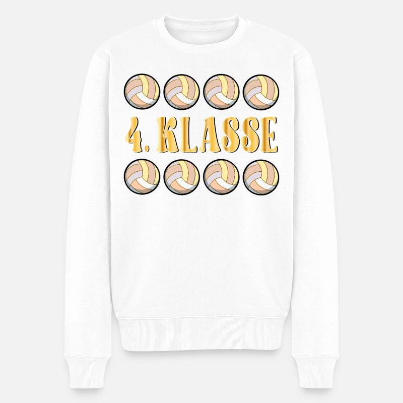 SCHULKIND 4. Klasse Volleyball - Männer Premium Bio Pullover - Weiß