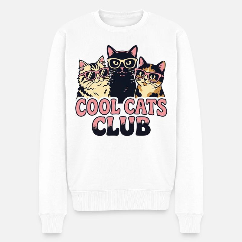 Club des Chats Cool - Pull Premium bio Homme - blanc