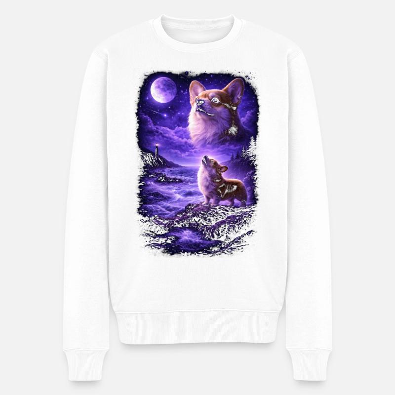 Hund Mama Hund Papa - Männer Premium Bio Pullover - Weiß