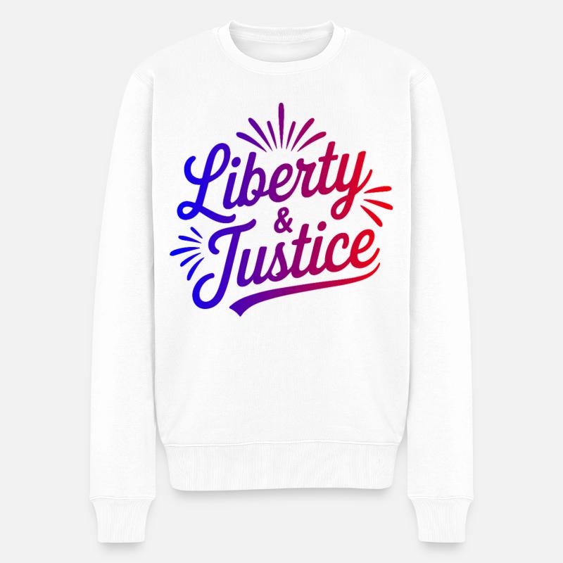 Liberté & Justice Imprimé - Pull Premium bio Homme - blanc