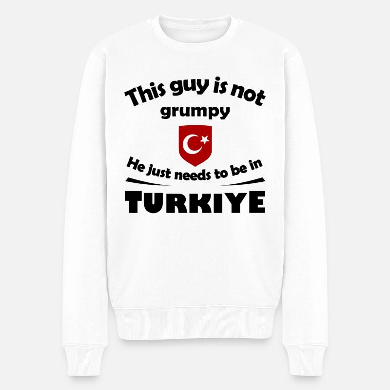 Türkische Schildemblem Mondstern - Männer Premium Bio Pullover - Weiß
