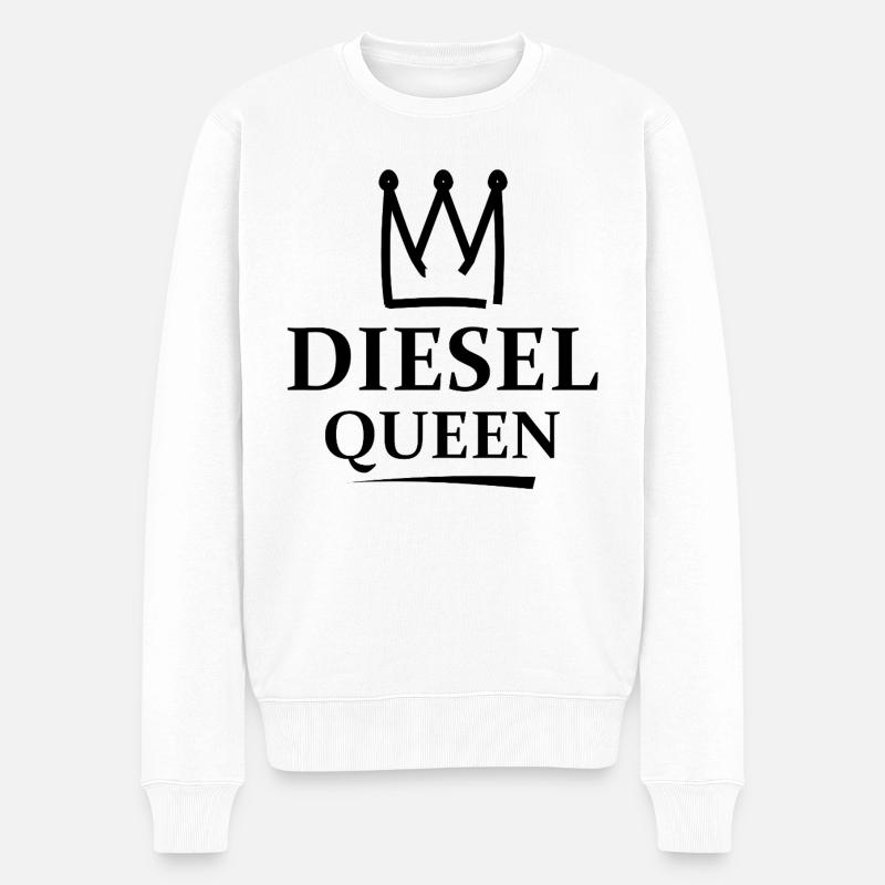 Diesel Königin - Männer Premium Bio Pullover - Weiß