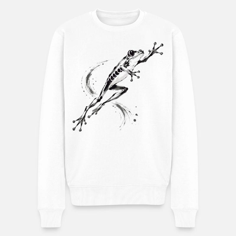 Rotäugige Laubfrosch-Regenwald - Männer Premium Bio Pullover - Weiß