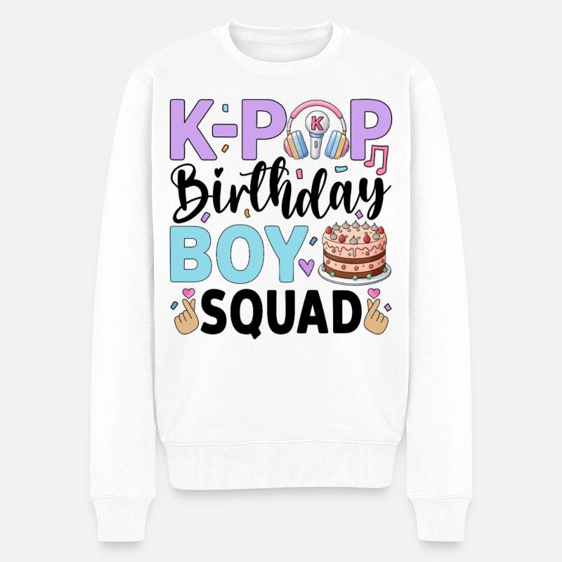 K-Pop Birthday Boy Squad - Männer Premium Bio Pullover - Weiß