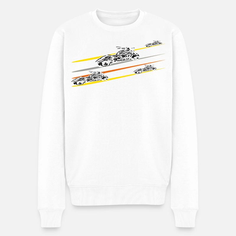 Motorrad Chopper - Männer Premium Bio Pullover - Weiß