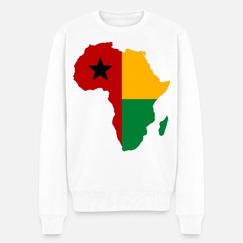 Guinea-Bissau_Flagge_Afrika_used - Männer Premium Bio Pullover - Weiß