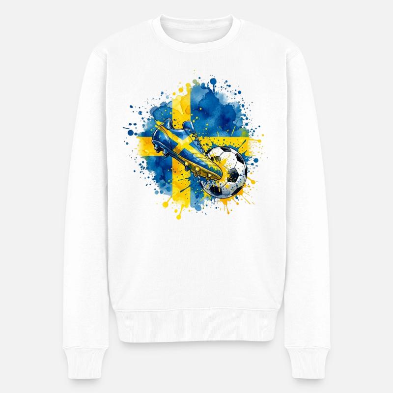 Football - Équipe de Suède - Pull Premium bio Homme - blanc